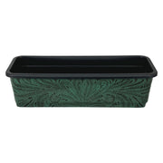 American West at Home 18" Rectangle Planter with Tooled Leather - Large